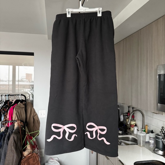 Edikted Bonney Bow Detail Sweatpants Dark Grey L - Picture 7 of 14